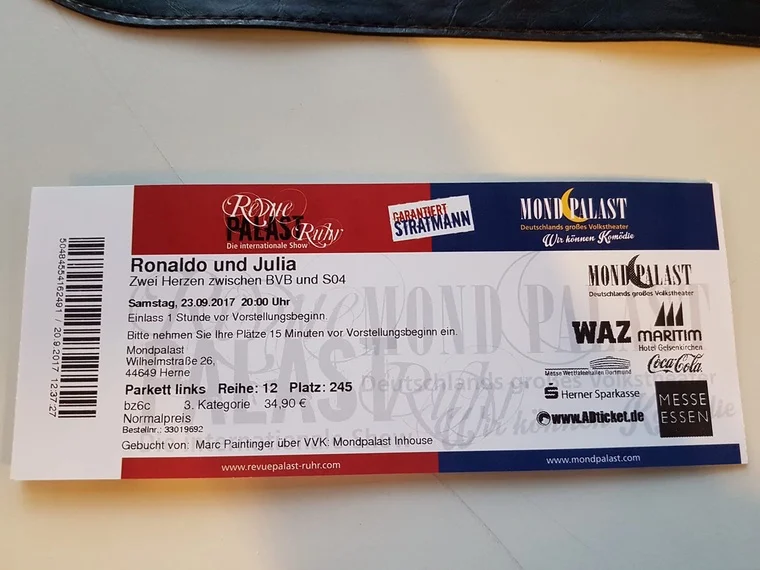 Die Eintrittskarte – Schlüssel zu einem unvergesslichen Abend.