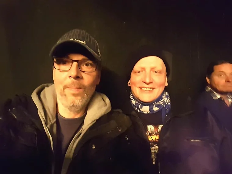 Uwe und ich voller Vorfreude auf die Show
