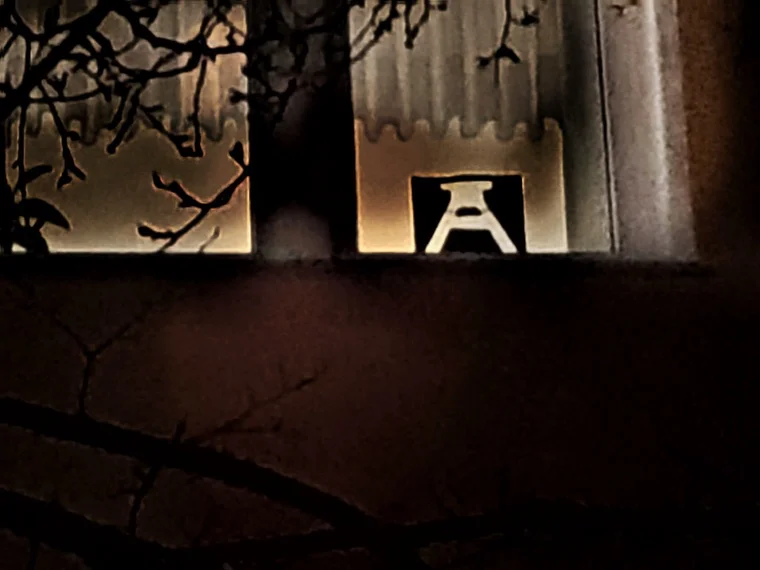 Förderturm im Fenster – ein Licht für die Bergleute #lichtbeidernacht