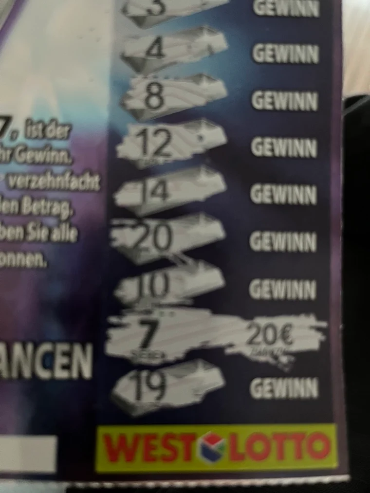 Rubbellos-Glück: 20 € direkt auf einen Schlag